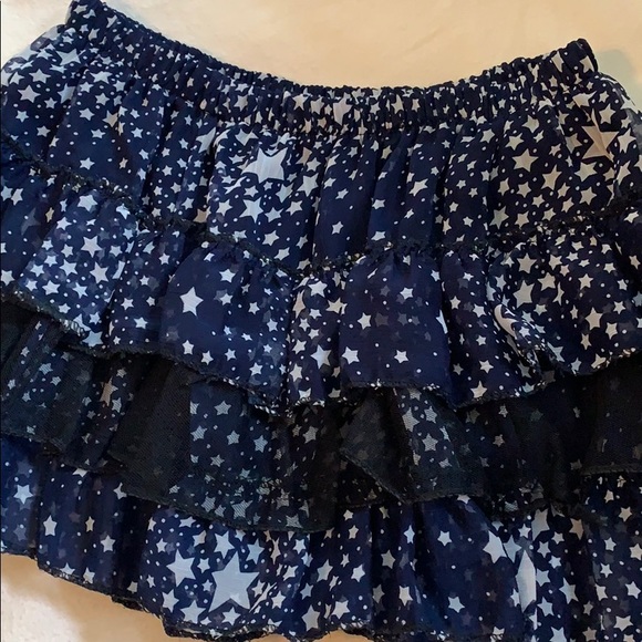 ⭐️ star 🌟 starry midnight sky ruffle mini skirt - Picture 2 of 4